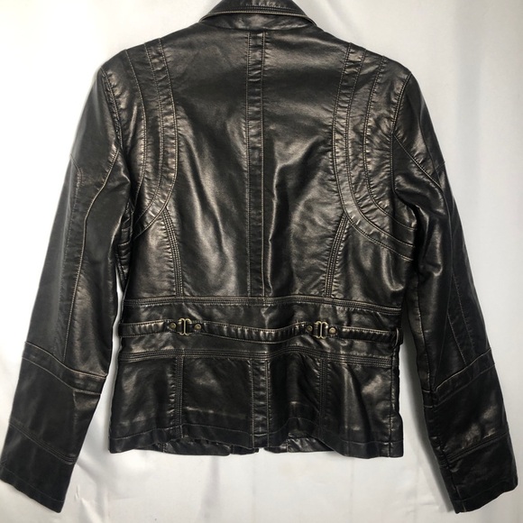 - Womens Bronze/Brown Faux Leather Jacket.SizeMedium - Picture 2 of 8